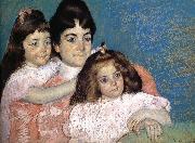 Mary Cassatt The Lady and her two daughter oil painting picture wholesale